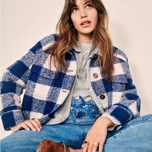 Sezane Joe Checked Coat EUC sz 34